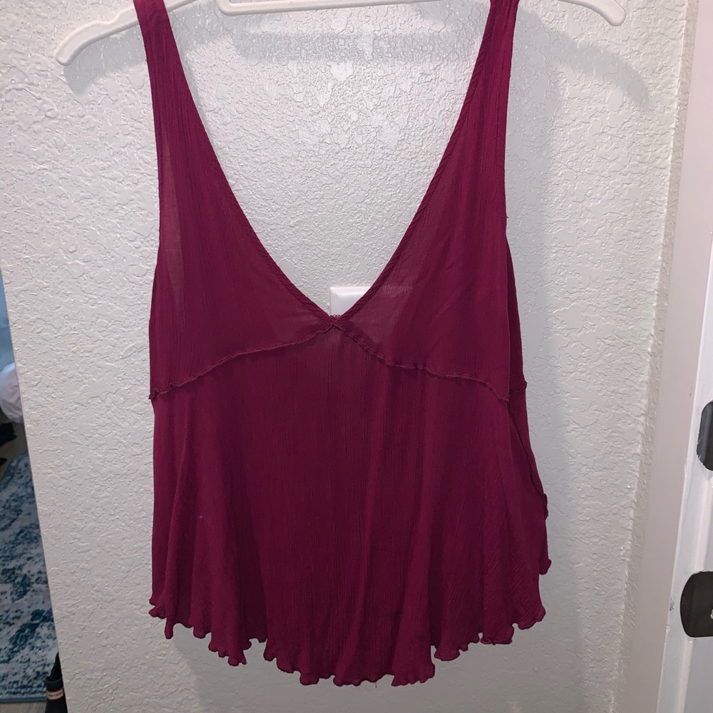 Free People Maroon Tank